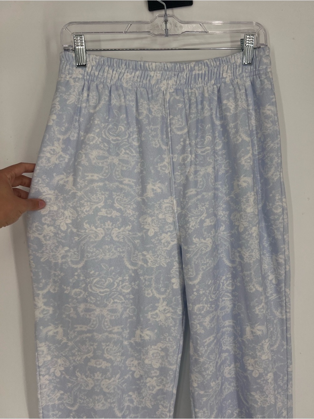 LoveShackFancy Lollia Light Blue Paisley Preppy Drawstring Jogger Sweatpants S - Picture 4 of 9